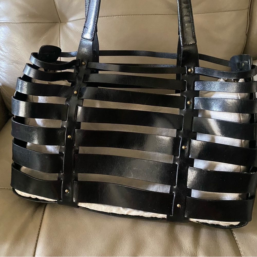 Monsac Purse Black Leather Shoulder Bag - Picture 5 of 11